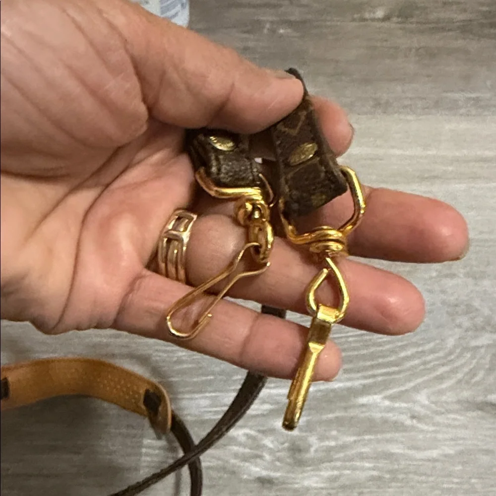 Louis Vuitton Brown Monogram Strap with Gold Accents - Picture 2 of 5